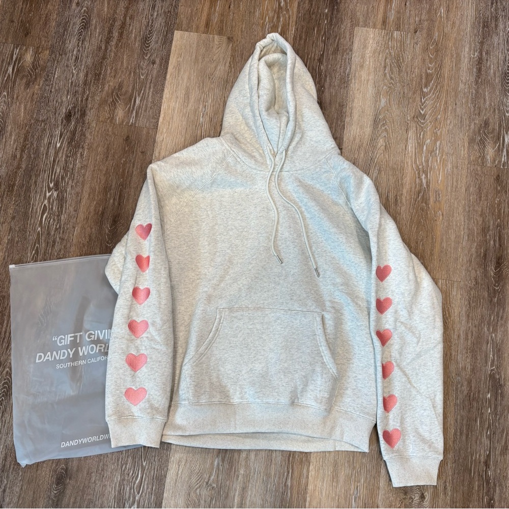 Brand New! Heart on My Sleeve Oversized Lux Hoodie in Heather Gray Size Medium